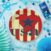 I Liebe USA Paper Plate Pappteller (Party)
