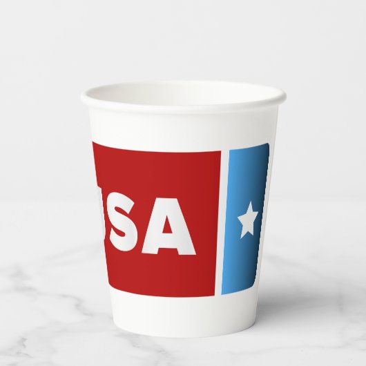 I Liebe USA Papiertasse Pappbecher (Rückseite)