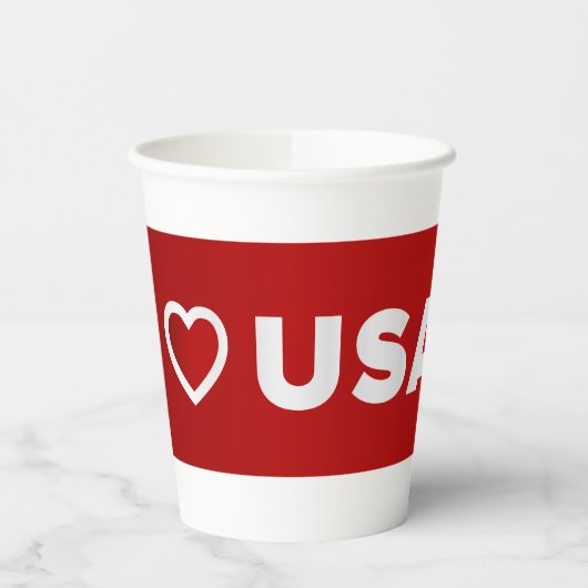 I Liebe USA Papiertasse Pappbecher (Links)