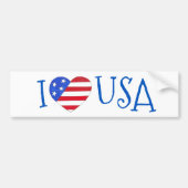 I Liebe USA Patriotic 4. Juli American Flag Heart Autoaufkleber (Vorne)