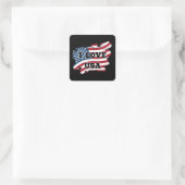 I LIEBE USA QUADRATISCHER AUFKLEBER (Tasche)
