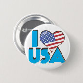 I Liebe USA Retro 80er Button (Vorne & Hinten)