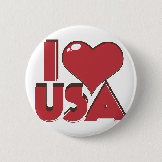 I Liebe USA Retro 80er Button (Vorderseite)