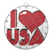 I Liebe USA Retro 80er Dartscheibe (vorne)