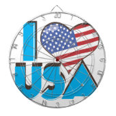 I Liebe USA Retro 80er Dartscheibe (vorne)