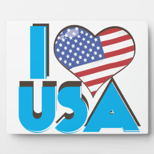 I Liebe USA Retro 80er Fotoplatte