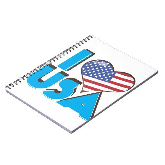 I Liebe USA Retro 80er Notizblock (Linke Seite)