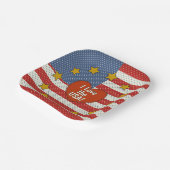 I Liebe USA - Rote, Weiße, Blaue Polka-Dot-Flagge Pappteller (Gewinkelt)