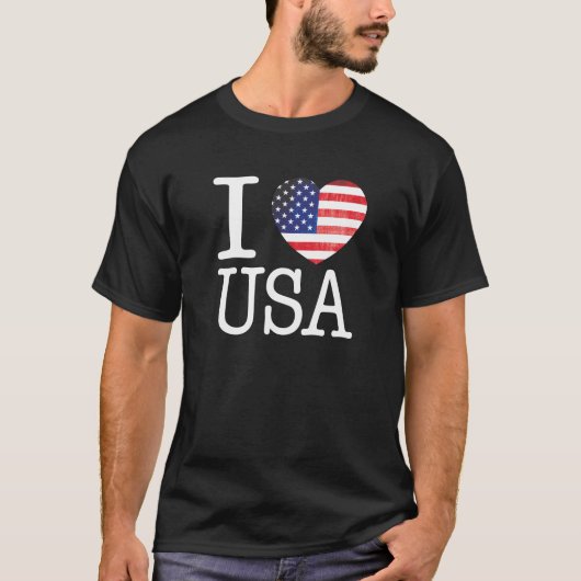 I Liebe USA-Shirt (dunkel) T-Shirt (Vorderseite)