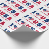 I Liebe USA Sondertext Blau und Rot Geschenkpapier (Ecke)