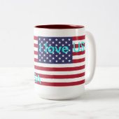I Liebe USA Zweifarbige Tasse (VorderseiteRechts)