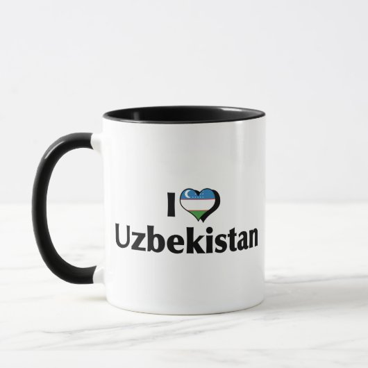I Liebe Usbekistans Flagge Tasse (Links)