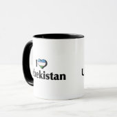 I Liebe Usbekistans Flagge Tasse (Vorderseite Links)