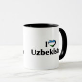 I Liebe Usbekistans Flagge Tasse (VorderseiteRechts)