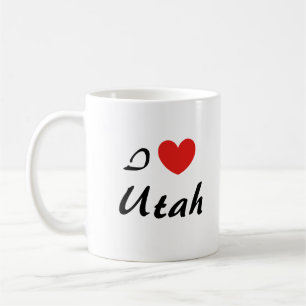 I Liebe Utah Heart Typografy Coffee Tasse