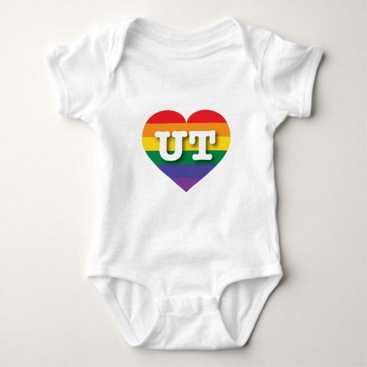 I Liebe Utah Rainbow Heart Baby Strampler (Vorderseite)