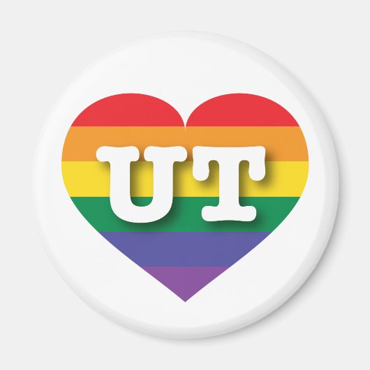 I Liebe Utah Rainbow Heart Magnet (Vorne)