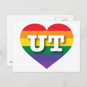 I Liebe Utah Rainbow Heart Postkarte (Vorne/Hinten)