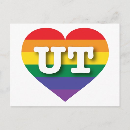 I Liebe Utah Rainbow Heart Postkarte (Vorderseite)
