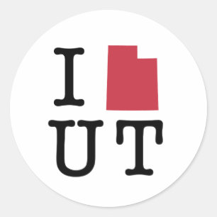 I Liebe Utah Runder Aufkleber