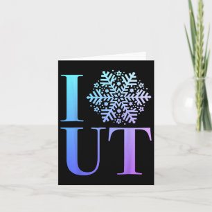 I Liebe Utah Snow Flake Wintersport Snowboard Karte