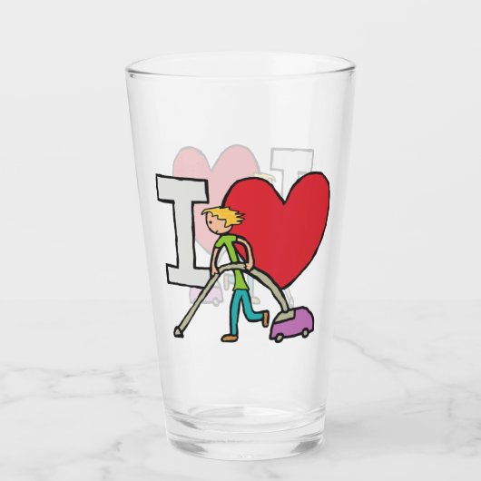 I Liebe Vacuuming Glas (Vorderseite)