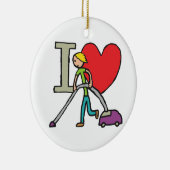 I Liebe Vacuuming Keramik Ornament (Rechts)