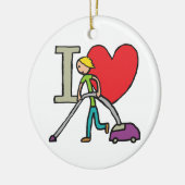 I Liebe Vacuuming Keramik Ornament (Links)