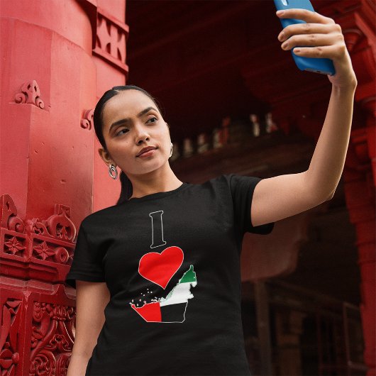 I Liebe VAE I Heart United Arab Emirates Flag Kart T-Shirt