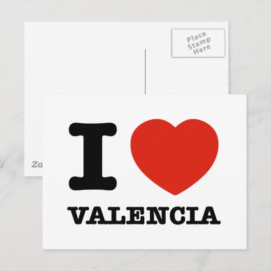 I Liebe Valencia Postkarte (Vorne/Hinten)