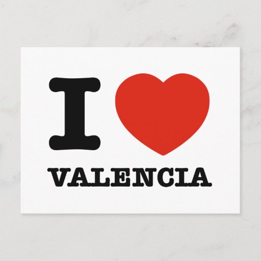 I Liebe Valencia Postkarte (Vorderseite)