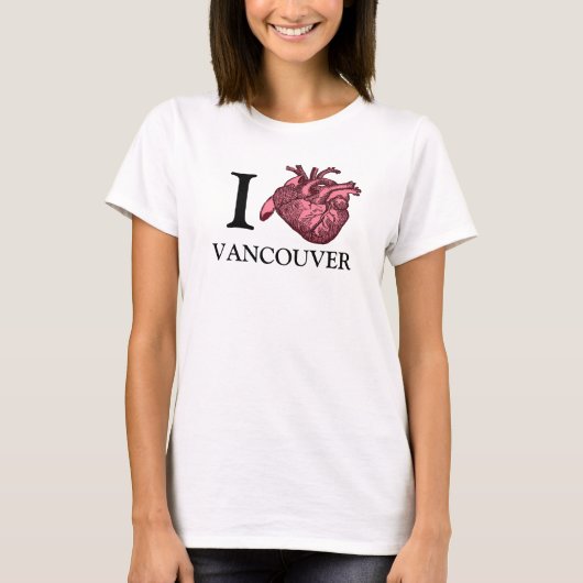 I Liebe Vancouver anatomisch korrektes Herz T-Shirt (Vorderseite)