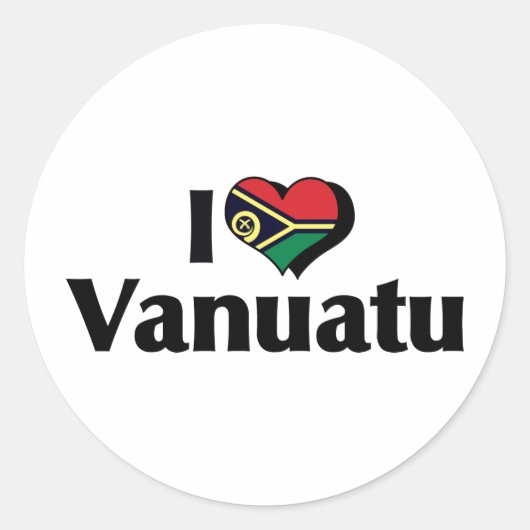 I Liebe Vanuatu Flag Runder Aufkleber (Vorderseite)