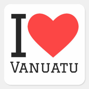 I Liebe Vanuatu Quadratischer Aufkleber