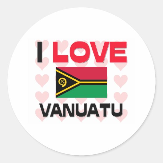 I Liebe Vanuatu Runder Aufkleber (Vorderseite)