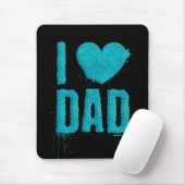 I Liebe Vater Aquamariner Glitzer Typografie | Mau Mousepad (Mit Mouse)