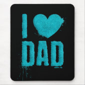I Liebe Vater Aquamariner Glitzer Typografie | Mau Mousepad (Vorne)