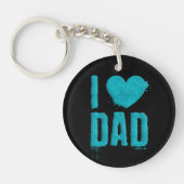 I Liebe Vater Aquamariner Glitzer Typografie | SCH Schlüsselanhänger (Vorderseite)