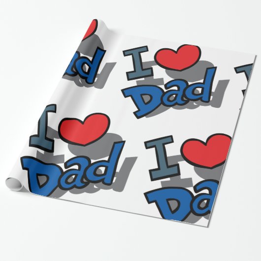 I LIEBE VATER GESCHENKPAPIER (Ungerollt)