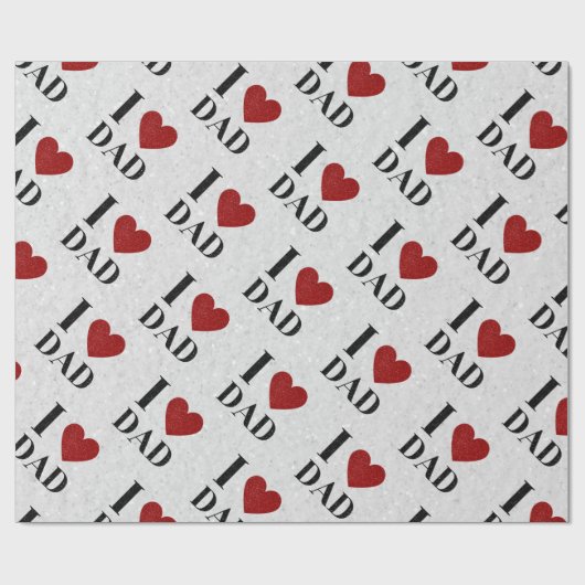 I Liebe Vater Glitzer Packpapier (Flach)
