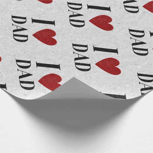 I Liebe Vater Glitzer Packpapier (Ecke)