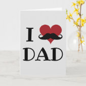 I Liebe Vater Heart Mustache Red Black Karte (Gelbe Blume)