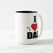 I Liebe Vater Herbst und Flourthema Geschenk Vater Zweifarbige Tasse (VorderseiteRechts)