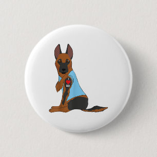 I Liebe Vater - Hund Herz Tattoo Belgische Malinoi Button