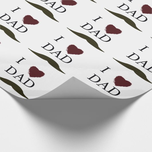 I Liebe Vater Mustache Geschenkpapier (Ecke)