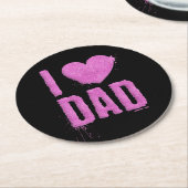 I Liebe Vater Pink Glitzer Typografie| Untersetzer (Angewinkelt)