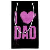 I Liebe Vater Rosa Glitzer Typografie | Geschenkta Kleine Geschenktüte (Rückseite)