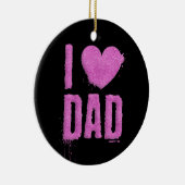 I Liebe Vater Rosa Glitzer Typografie | Ornament (Rechts)