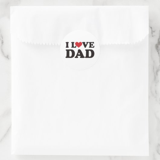 I LIEBE VATER RUNDER AUFKLEBER (Tasche)