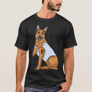 I Liebe Vater Tattoo Funny German Shepherd Dog Vat T-Shirt